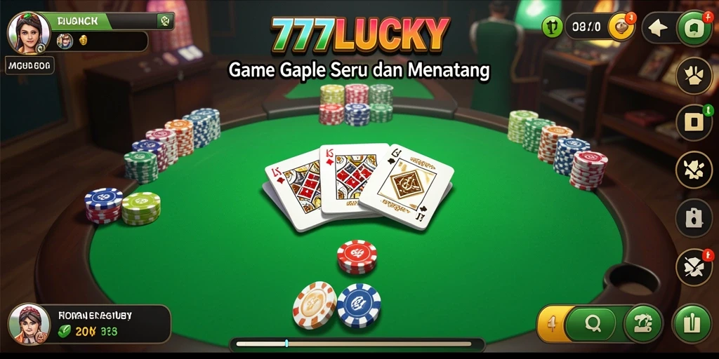 Tampilan gameplay menarik dari 777LUCKY dengan suasana Gaple yang seru.