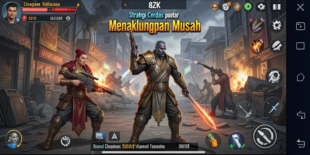 Gameplay seru dan menantang dalam 8ZK sebagai game strategi.