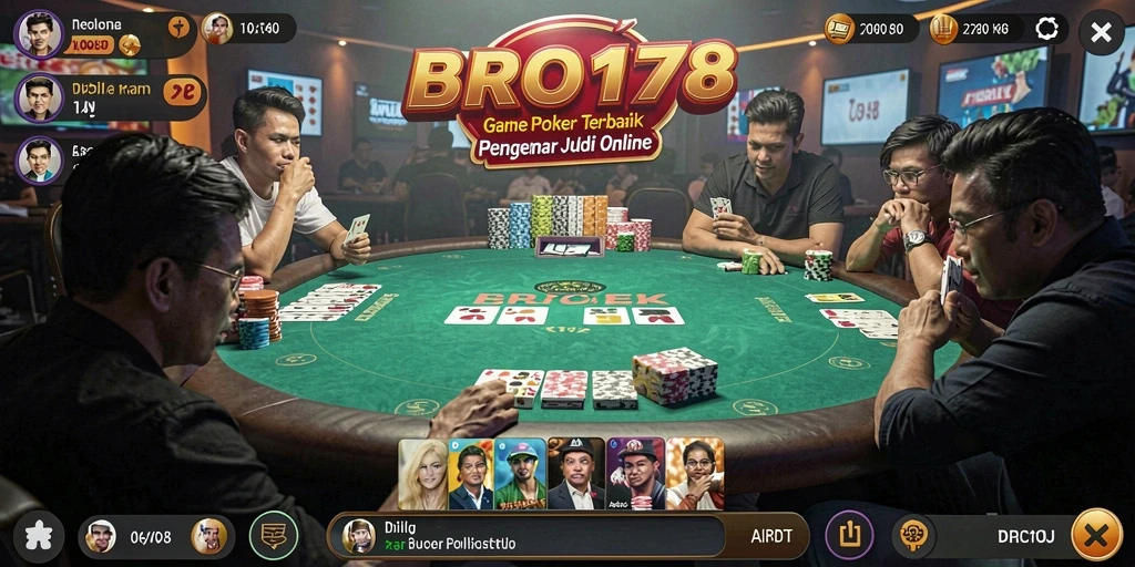 Tampilan gameplay seru di BRO178 dengan berbagai jenis permainan Poker.