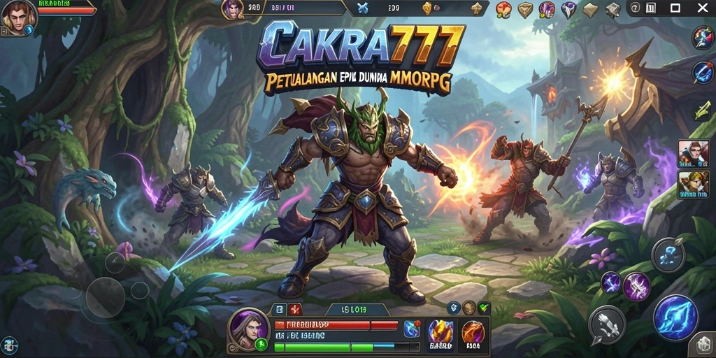Tampilan gameplay epik dari CAKRA777 dalam dunia MMORPG.