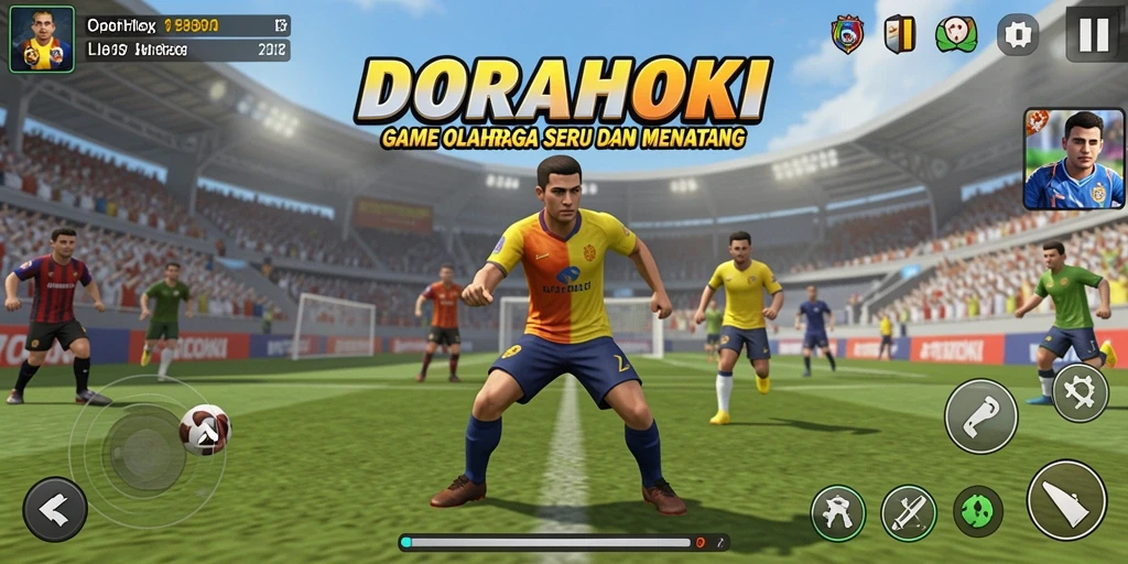 Tampilan gameplay dari DORAHOKI yang menarik dan dinamis.