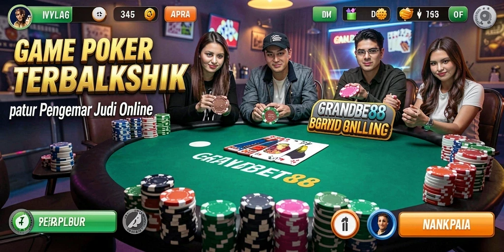 Tampilan gameplay Poker yang menggugah selera.