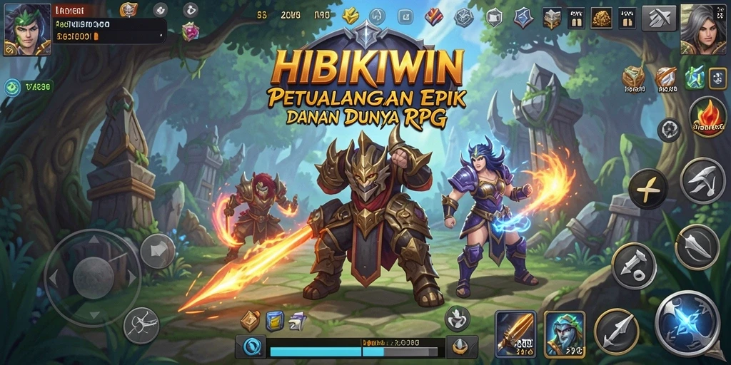 Tampilan gameplay HIBIKIWIN yang mendebarkan dalam dunia RPG.