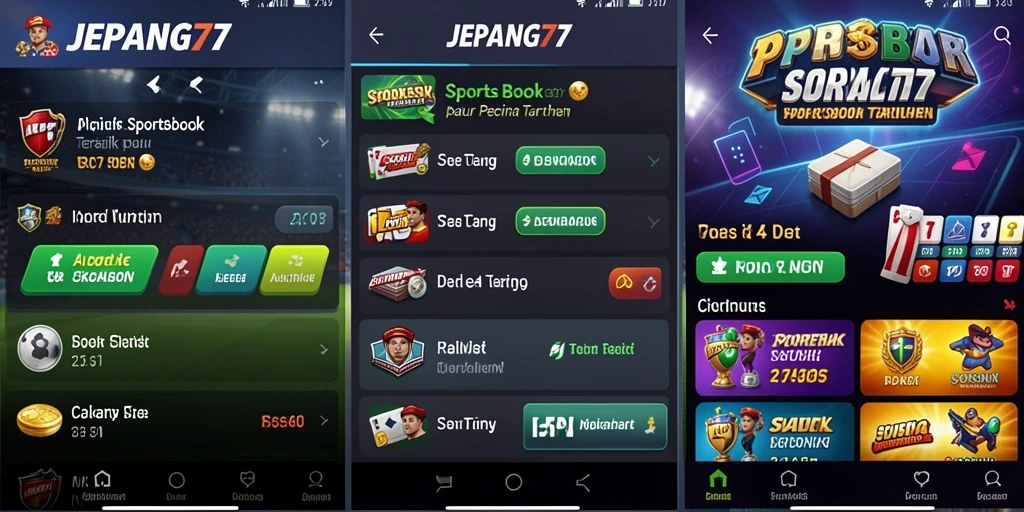 Tampilan menarik dan gameplay interaktif dari aplikasi Sportsbook JEPANG77.
