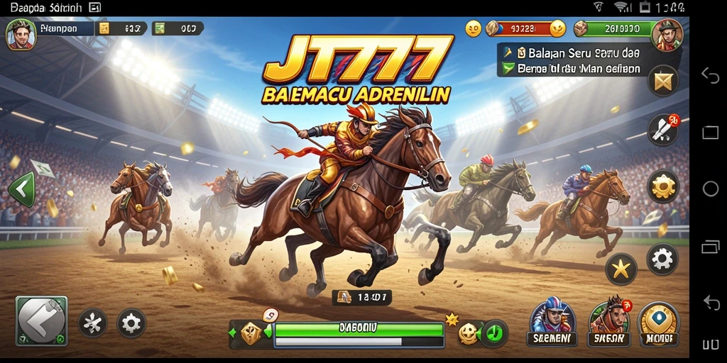 Tampilan gameplay balapan yang mendebarkan dari JT777.