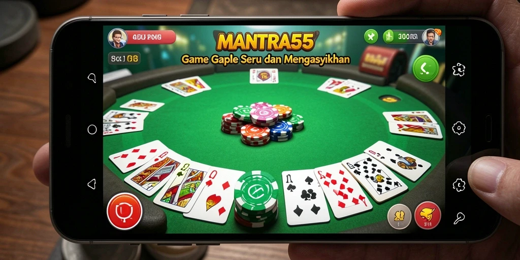Tampilan gameplay seru permainan Gaple di MANTRA55.