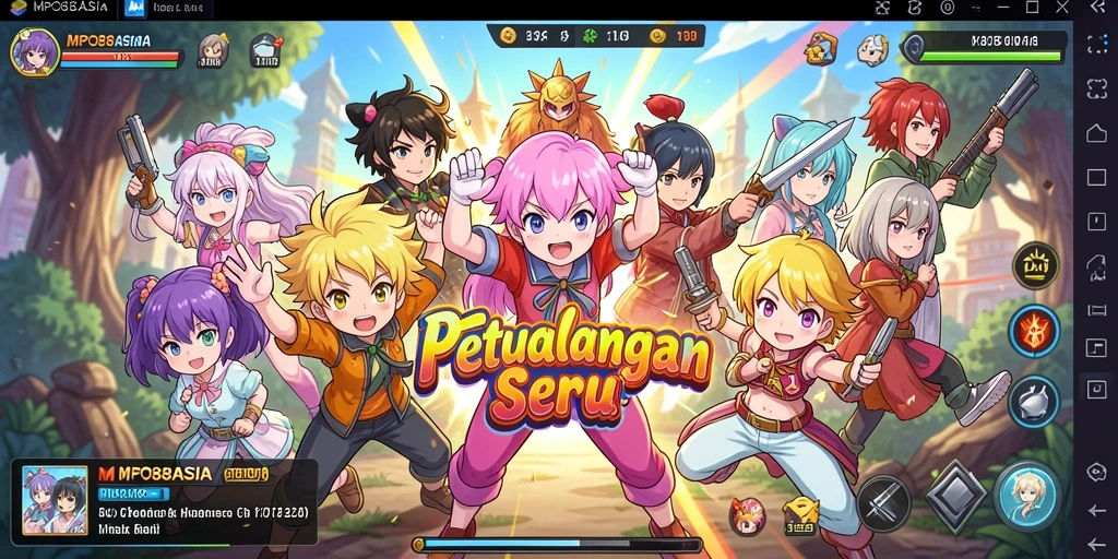Tampilan gameplay MPO88ASIA menampilkan karakter anime yang beraksi dalam pertempuran epik.