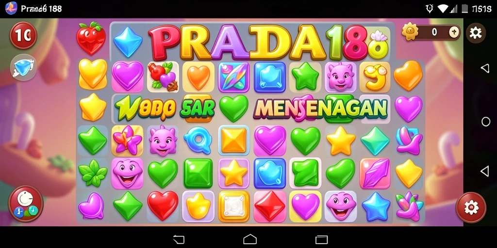 Tampilan gameplay seru dari PRADA188 yang menampilkan pertandingan Match-3.