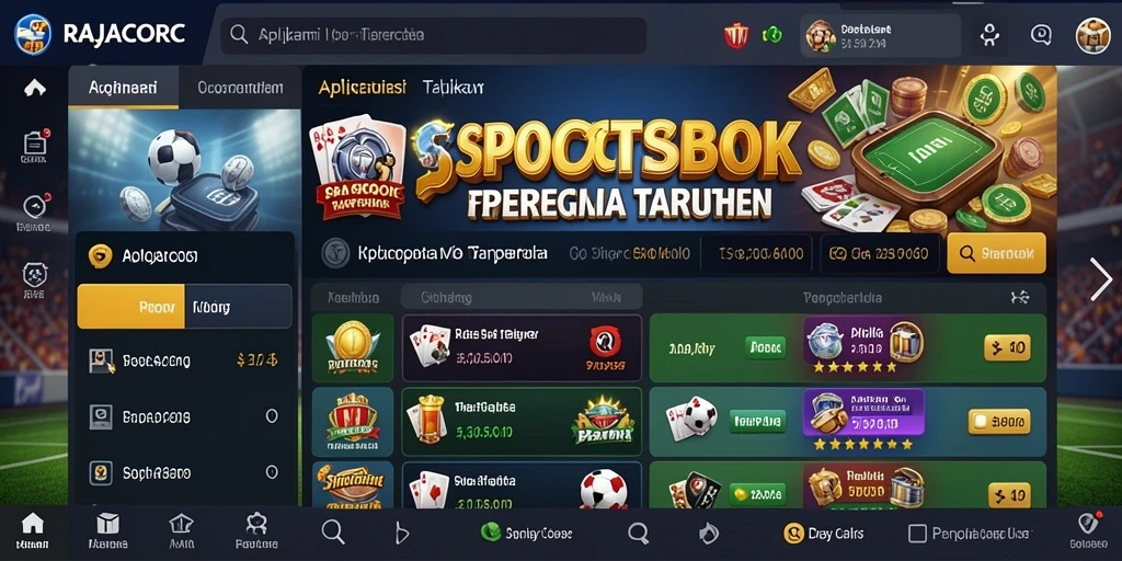 Screenshot utama RAJACORC menampilkan pengalaman taruhan olahraga yang menarik.