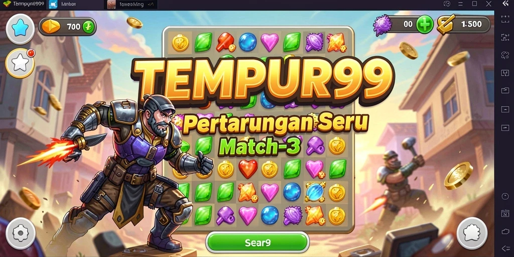 Screenshot menunjukkan gameplay seru dalam TEMPUR99 yang menantang.